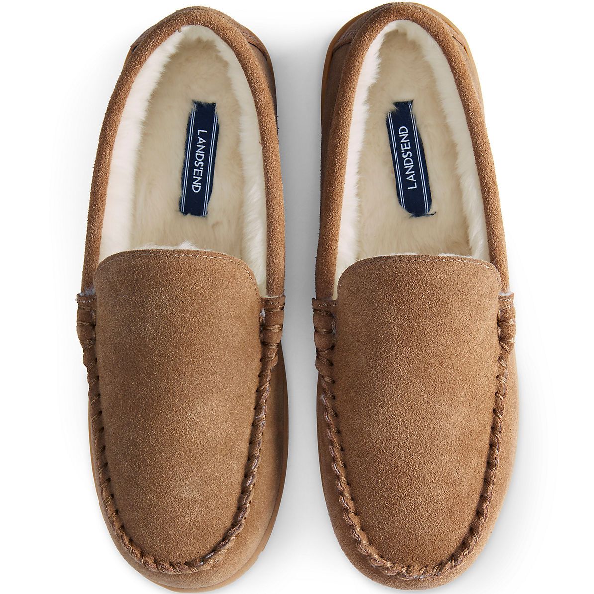 Men's Suede Leather Moccasin Slippers | Lands' End (US)