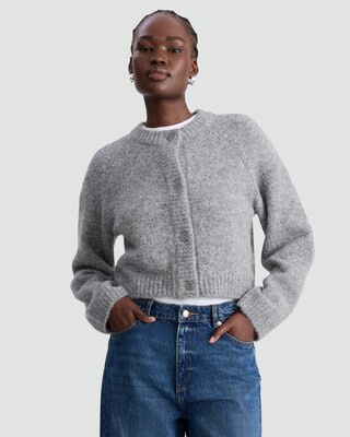 F&F Knitted Button Front Cardigan with Wool in Grey | Tesco F&F