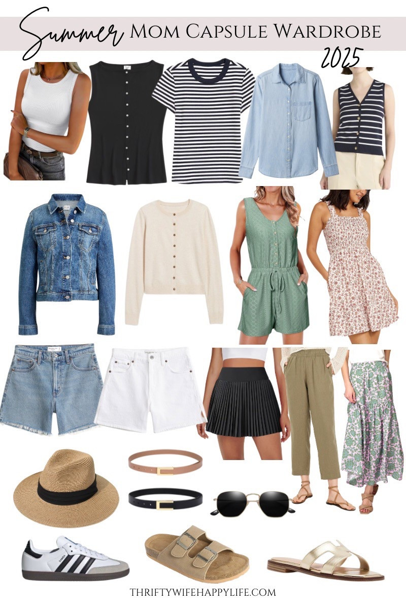 Mom-Friendly Capsule wardrobe for summer 2025!! More details: https://thriftywifehappylife.com/2025/05/effortless-summer-mom-capsule-wardrobe-2025/

#LTKStyleTip #LTKSummerEdit #LTKSeasonal