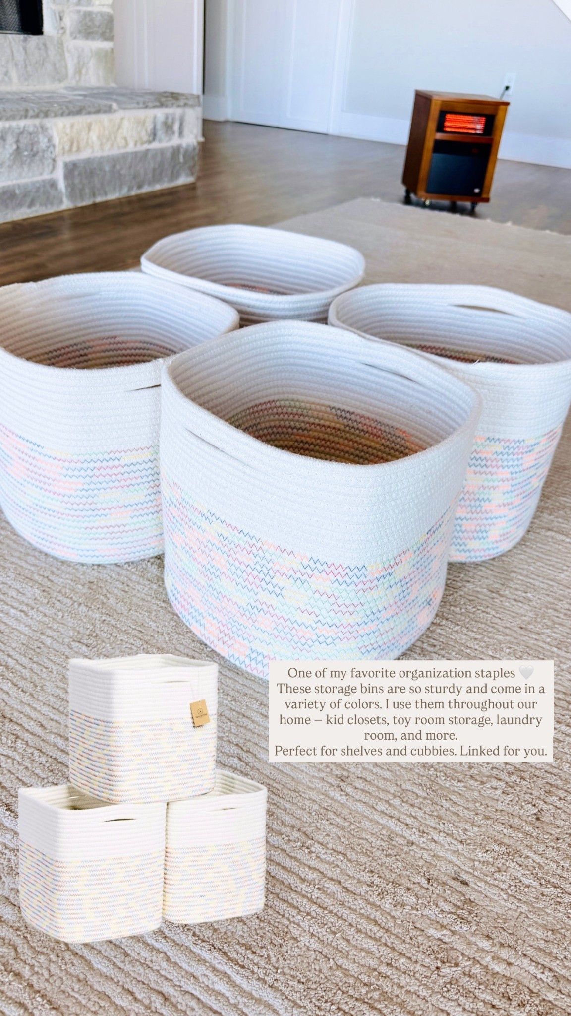 One of my favorite organization staples 🤍
These storage bins are so sturdy and come in a variety of colors. I use them throughout our home — kid closets, toy room storage, laundry room, and more.

Perfect for shelves and cubbies. Linked for you.

#LTKmomlife #LTKHome #LTKKids