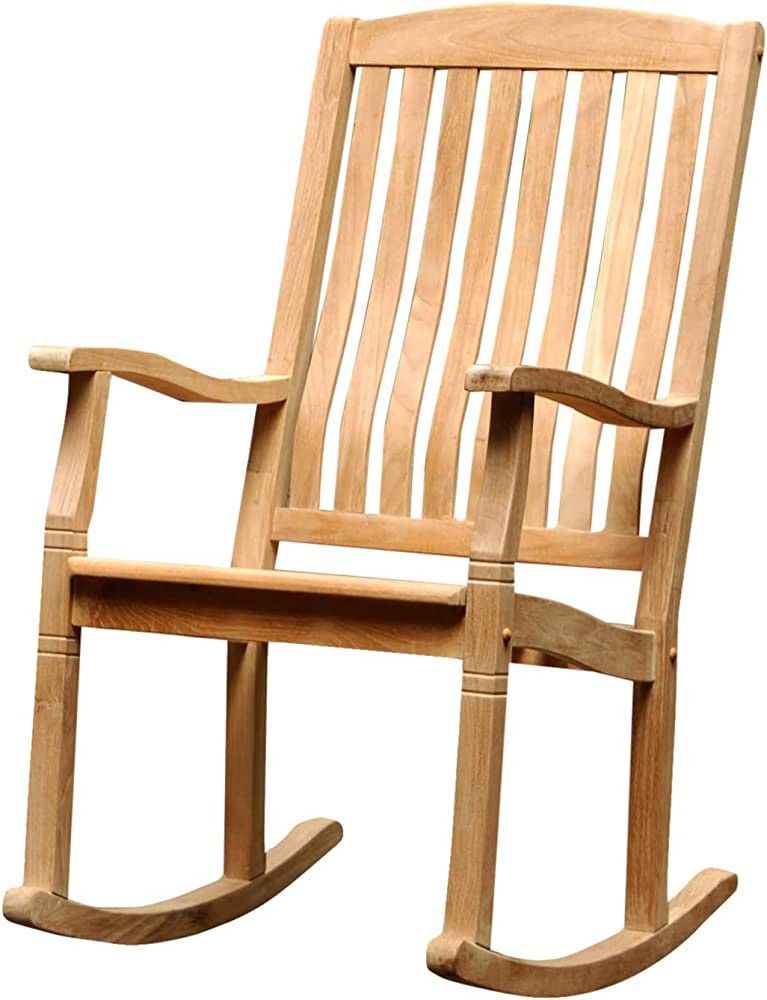 Cambridge Casual Wooden Arie Patio Porch Rocking Chair for Outdoor, Single Item/Natural Teak | Amazon (US)