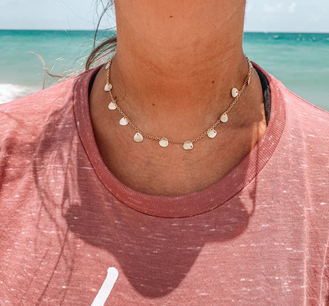Golden or Silver Shells Layering Necklace Gold Plated Ships | Etsy (US)