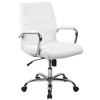 Flash Furniture 23 in. Width Standard White Faux Leather Task Chair GO2286MWH | The Home Depot