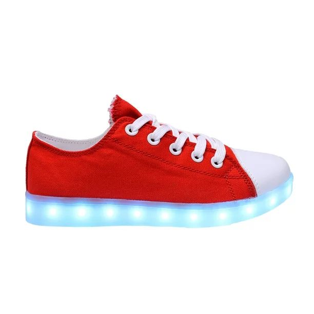 Family Smiles LED Light Up Sneakers Canvas USB Charging Low Top Lace-Up Women Shoes Red - Walmart... | Walmart (US)
