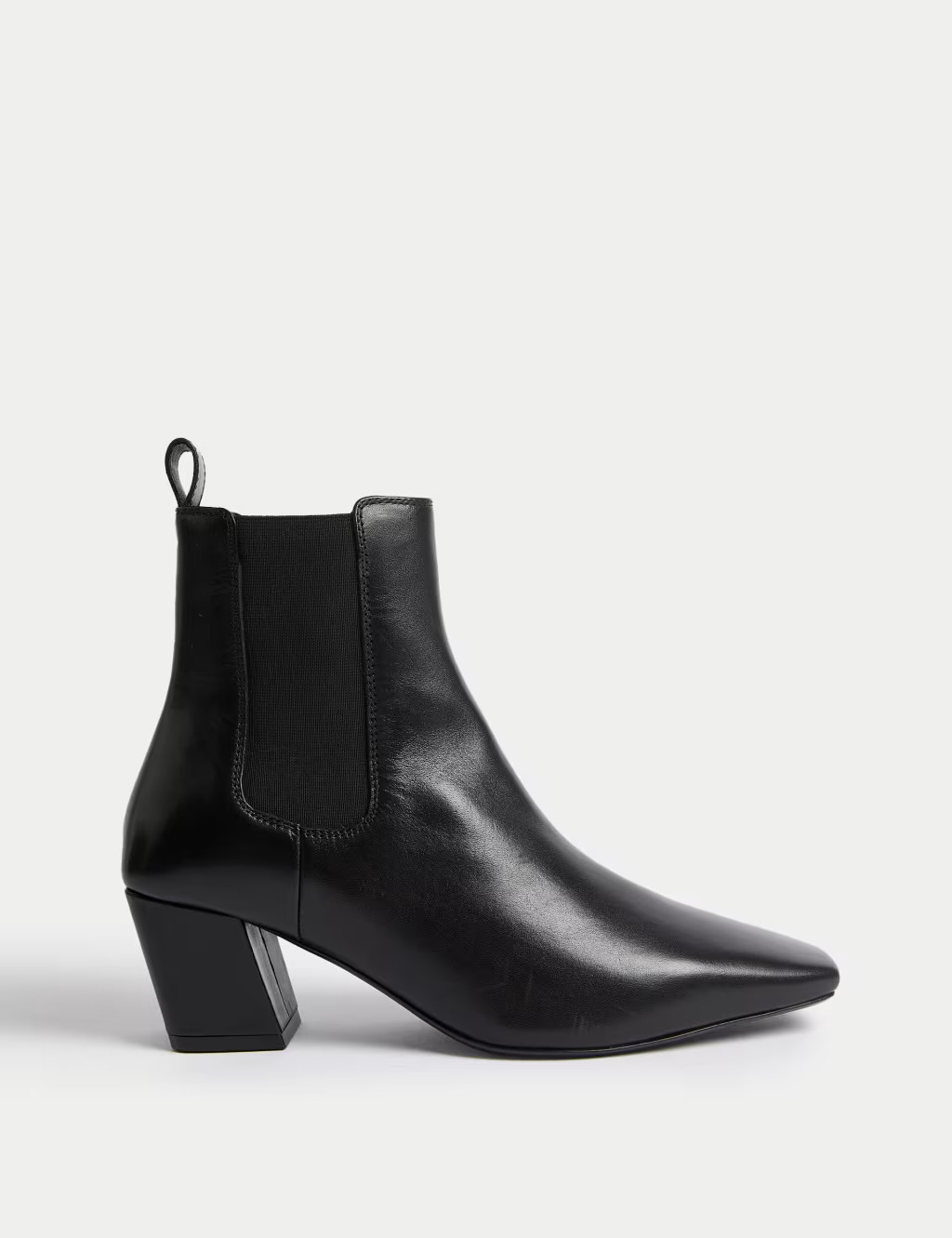 Leather Block Heel Chisel Toe Chelsea Boots | Marks & Spencer (UK)