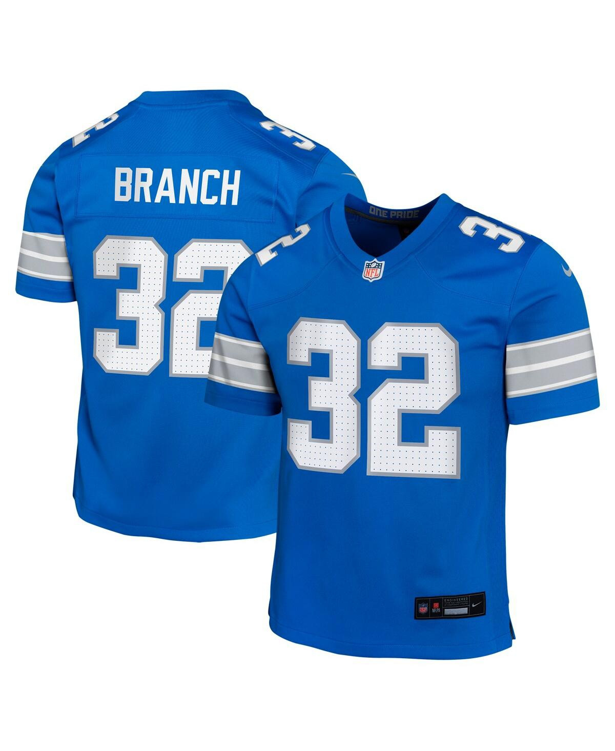 Nike Big Boys and Girls Brian Branch Blue Detroit Lions Team Player Game Jersey - Blue | Macy's