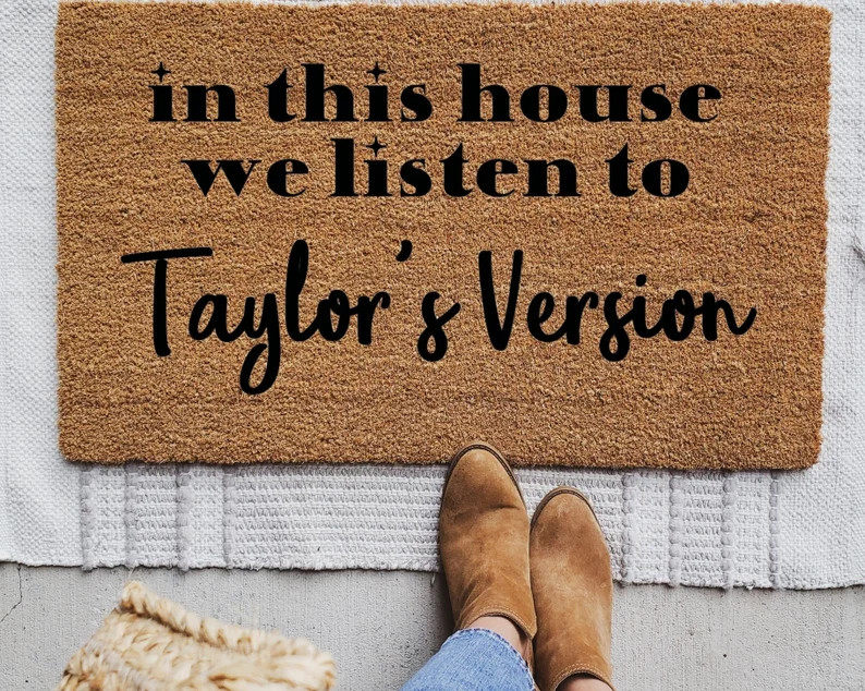 In This House We Listen to Taylor's Version Door Mat, Taylor Swift Welcome Mat, Swiftie Fan Gift,... | Etsy (US)