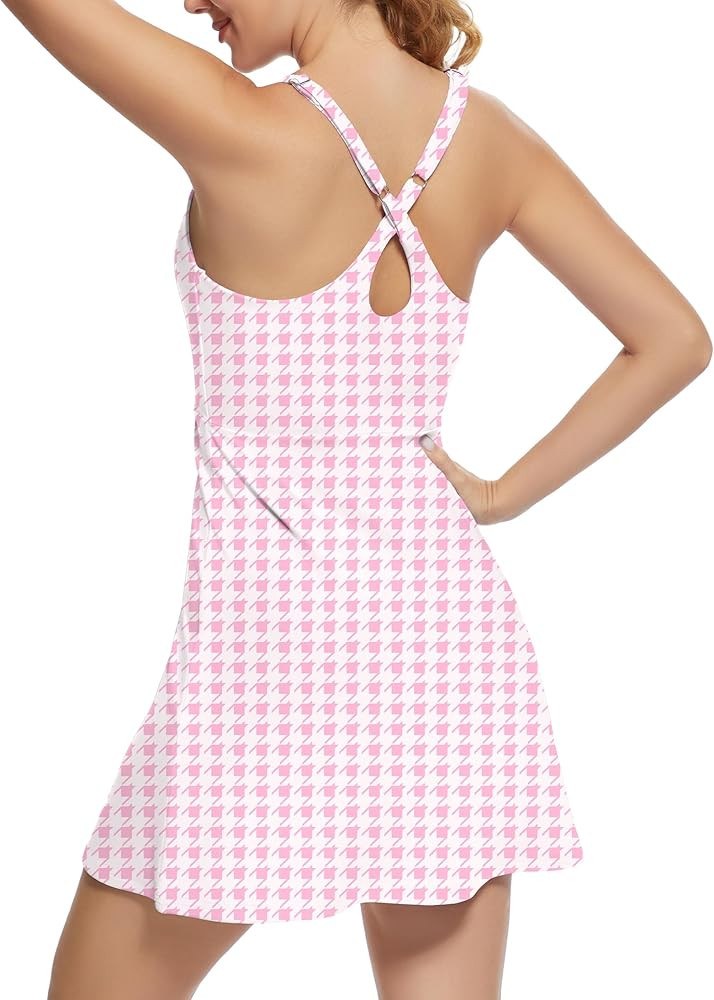 Tennis Dress for Women Athletic Golf Dress with Shorts and Pockets Backless Workout Dress with Ad... | Amazon (US)