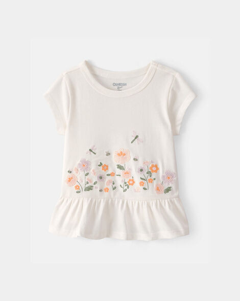 OshKosh B'gosh Baby Girls Girl Floral Embroidered Top - Ivory 18M Ivory | Carter's Inc