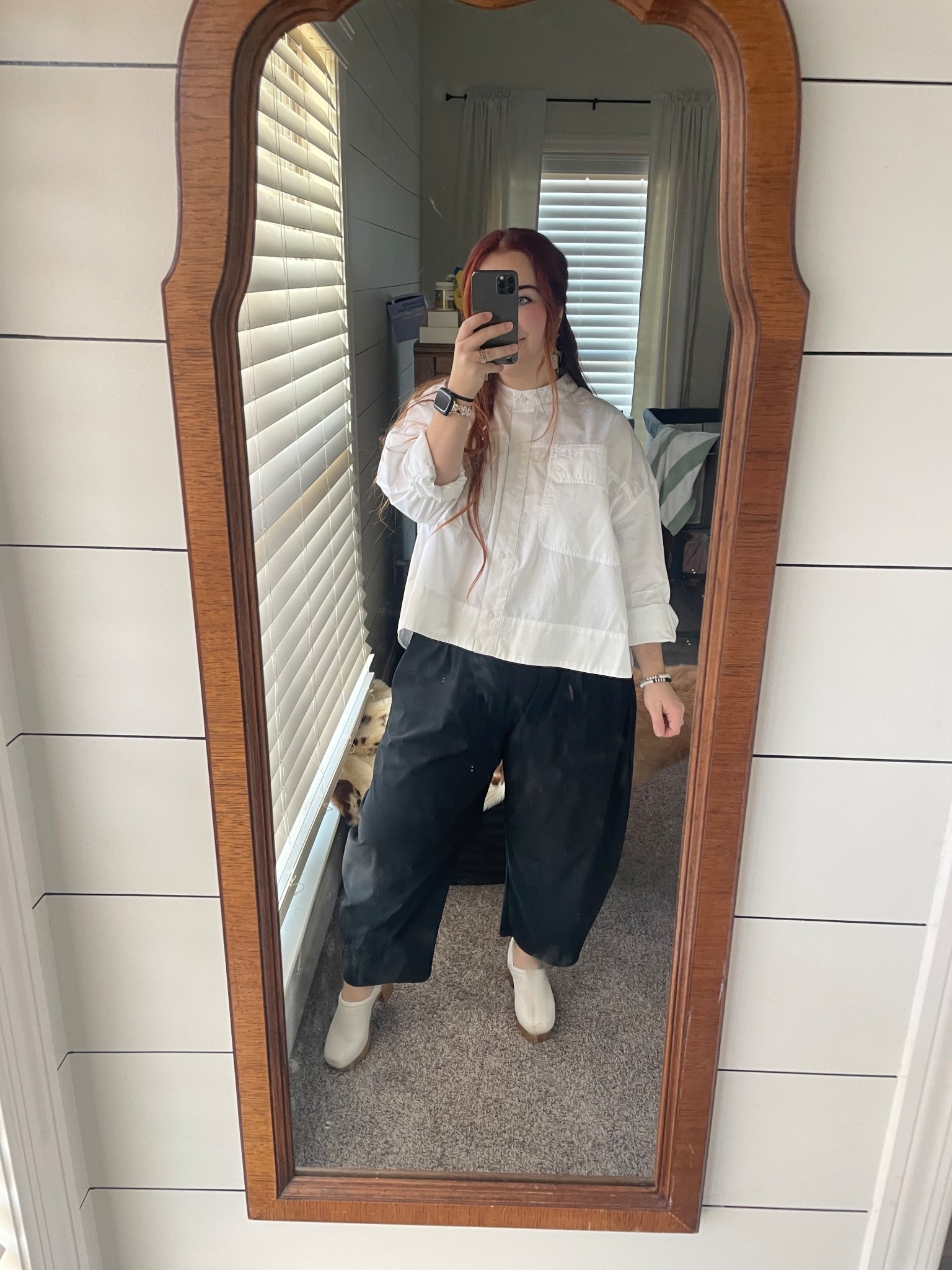 I’m wearing a large in the shirt and a XL petite in the pants

#LTKootd #LTKMidsize #LTKWorkwear