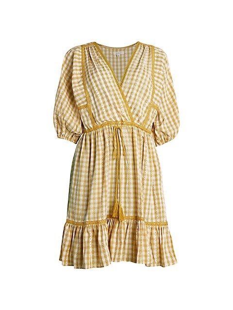 Puff-Sleeve Gingham Peasant Dress | Saks Fifth Avenue OFF 5TH