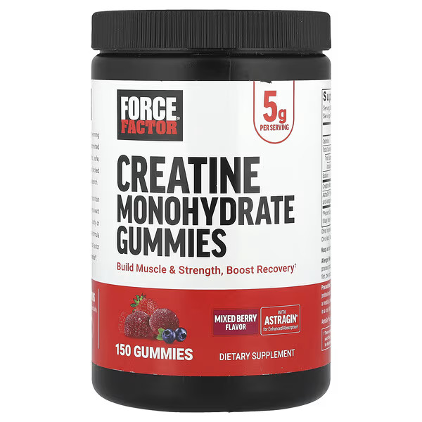 Force Factor, Creatine Monohydrate Gummies, Mixed Berry, 150 Gummies | iHerb