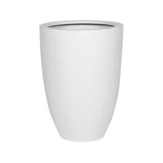 PotteryPots 20.47 in. W and 28.35 in. H Extra Large Round Matte White Fiberstone Indoor Outdoor B... | The Home Depot