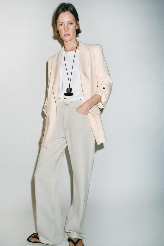 OPEN BLAZER WITH ROLLED-UP SLEEVES | Zara US