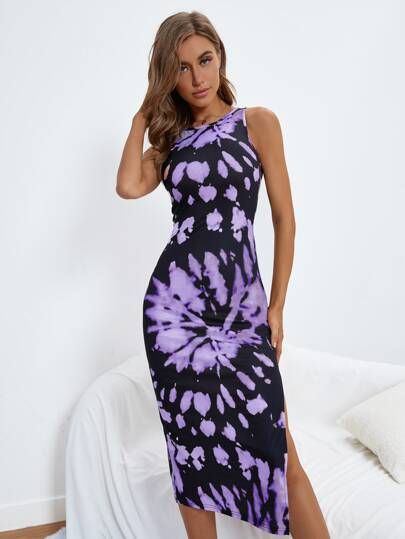 Tie Dye Side Split Dress
   SKU: sW210515215387457      
          (965 Reviews)
            US$5... | SHEIN