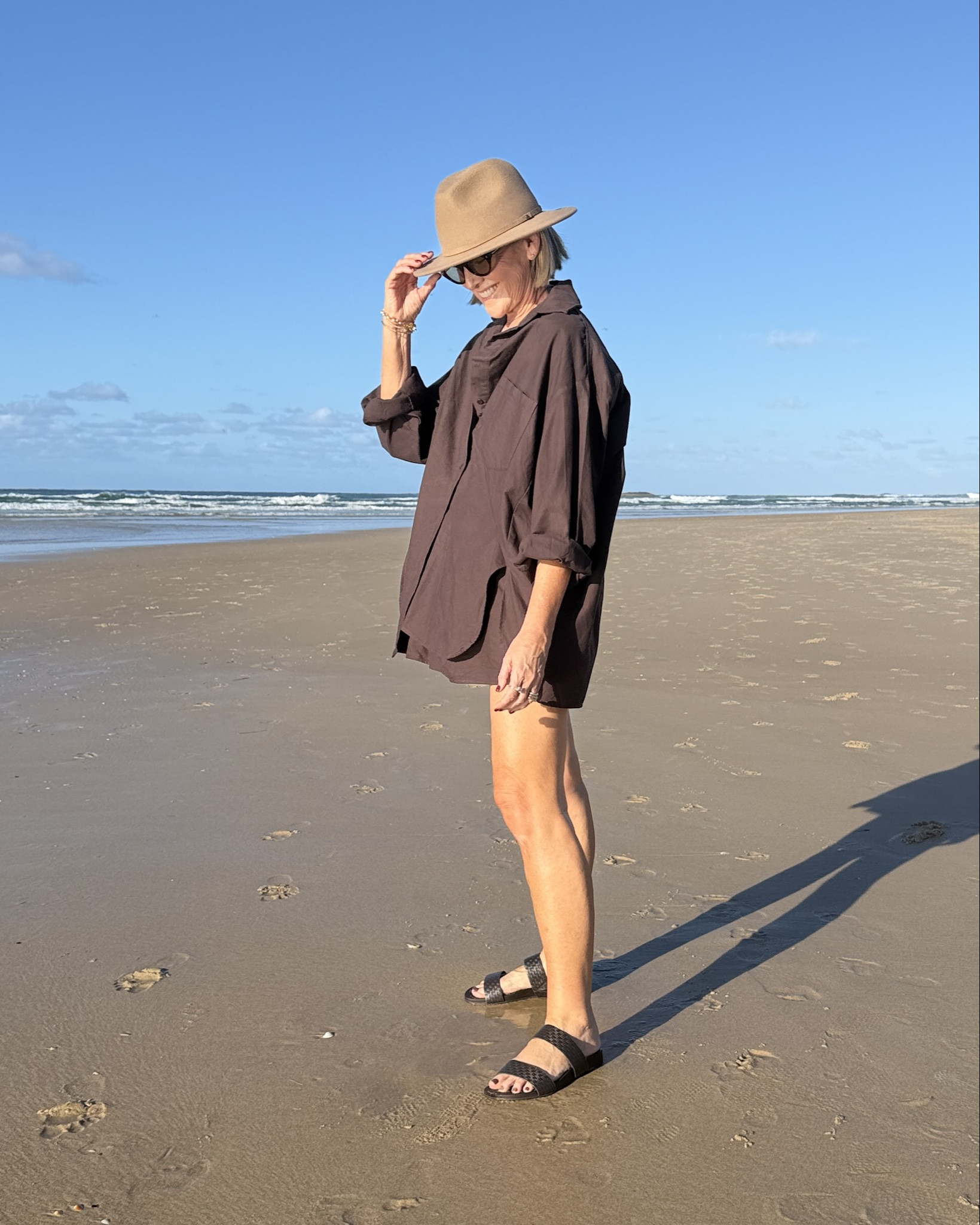 Shirt: size 8
Shorts: size 12

Slides: COAST by FRANKIE4 
Hat: Will and Bear (code STYLINGYOU)

#LTKover50style #LTKmidsize #LTKaustralia