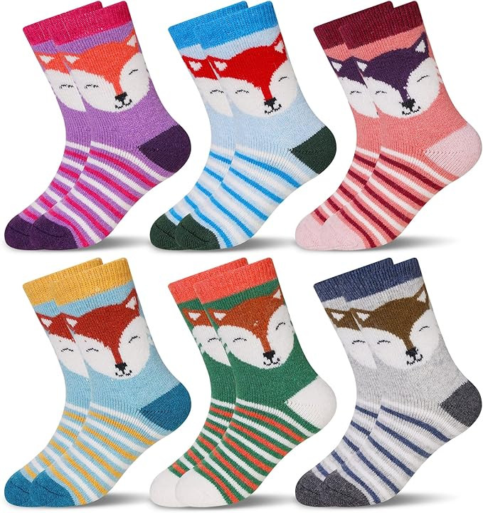 Eocom Kids Wool Socks For Boys Girls Warm Hiking Thermal Winter Cozy Soft Thick Toddlers Crew Boo... | Amazon (US)
