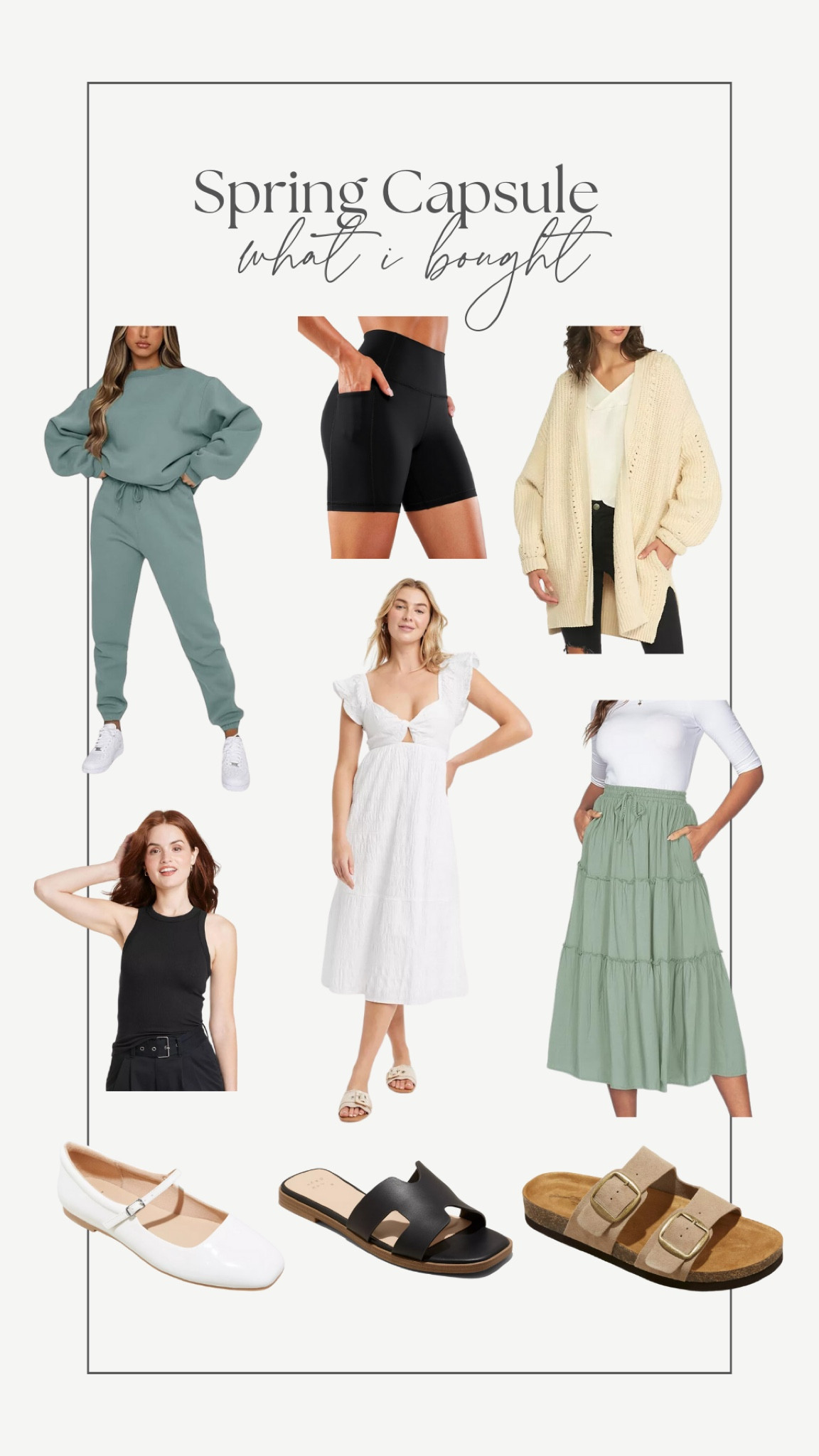 Some of my recent purchases for my spring and summer capsule wardrobe 🤍

Going for lots of neutrals with a pop of sage green! 

#springcapsule

#LTKSeasonal #LTKfindsunder50