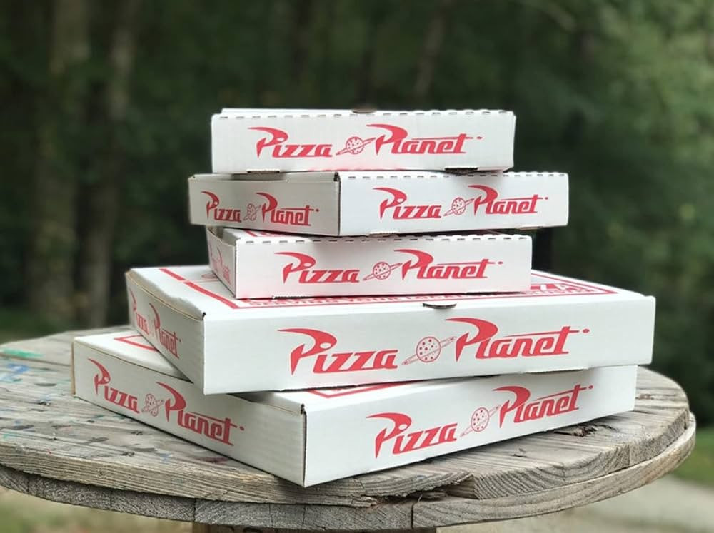 Pizza Planet Boxes (16 inch) Pack of 2, White, Red | Amazon (US)