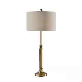 Simplee Adesso Barton 34.5 in. Antique Brass Table Lamp SL1165-21 - The Home Depot | The Home Depot