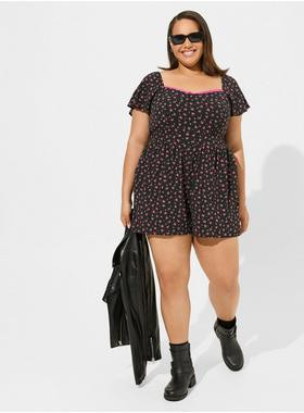 Betsey Johnson Gauze Romper | Torrid (US & Canada)