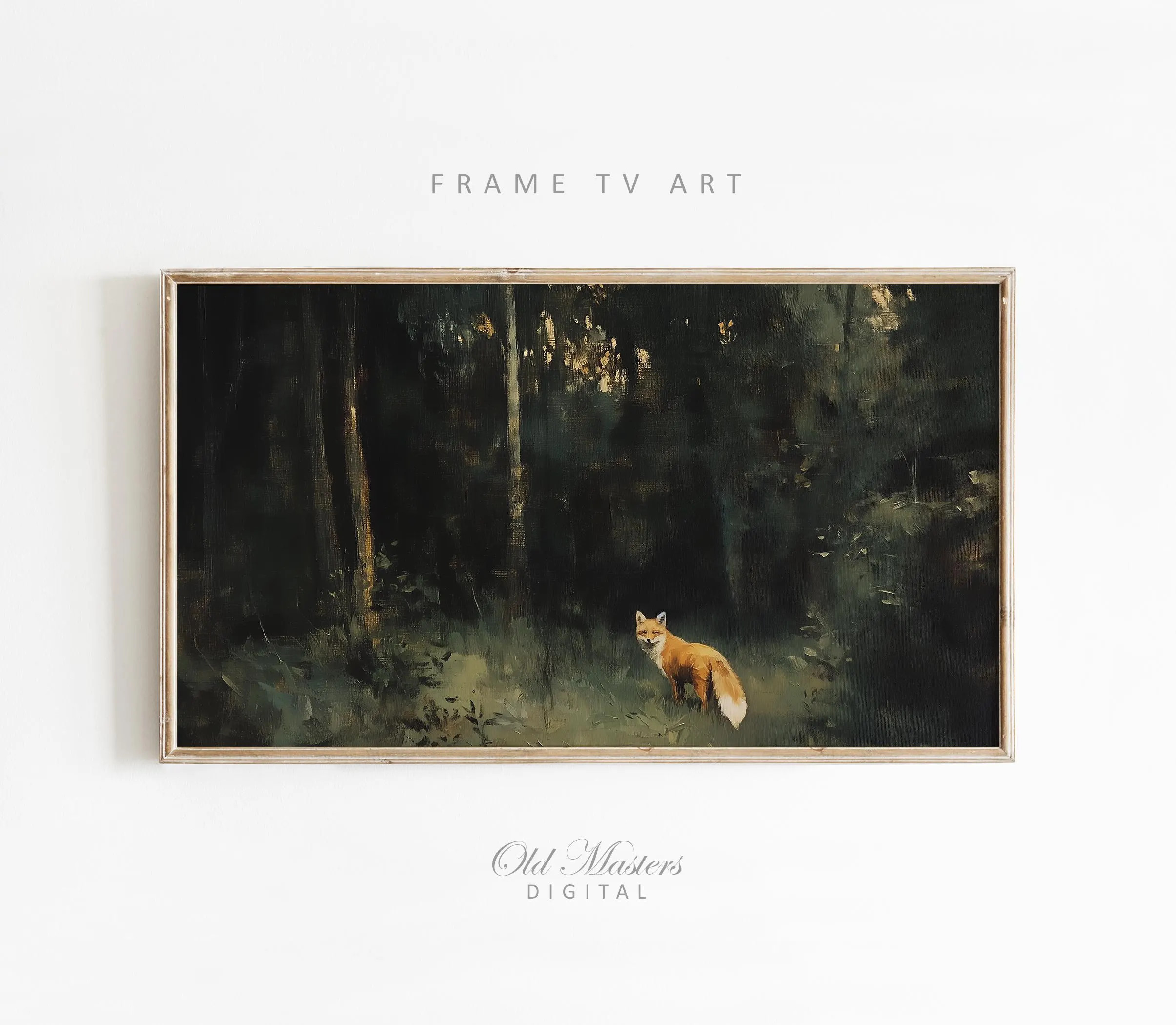 Dark Forest Fox Frame TV Art | Moody Vintage Painting (4K Digital Download) #55 | Etsy (Global)