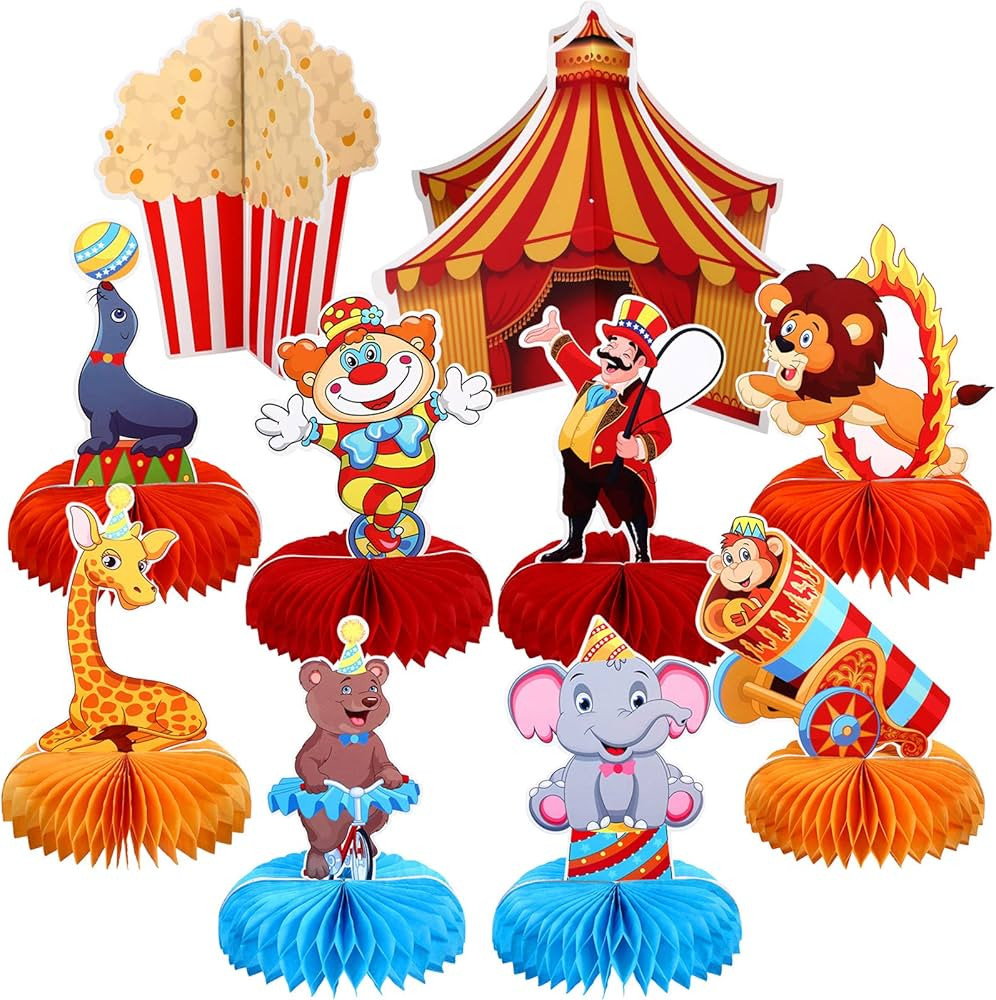 10 Pieces Carnival Party Decorations Circus Theme Party Decorations Carnival Centerpieces for Tab... | Amazon (US)