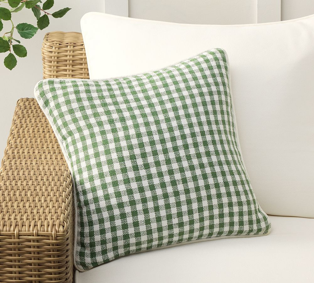 Blaine Check Outdoor Pillow | Pottery Barn (US)