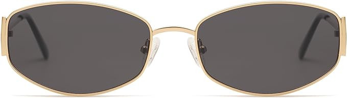 Appassal Retro Oval Sunglasses For Women Men Hexagonal Rectangle Metal Frame Sun Glasses AP3625 | Amazon (US)