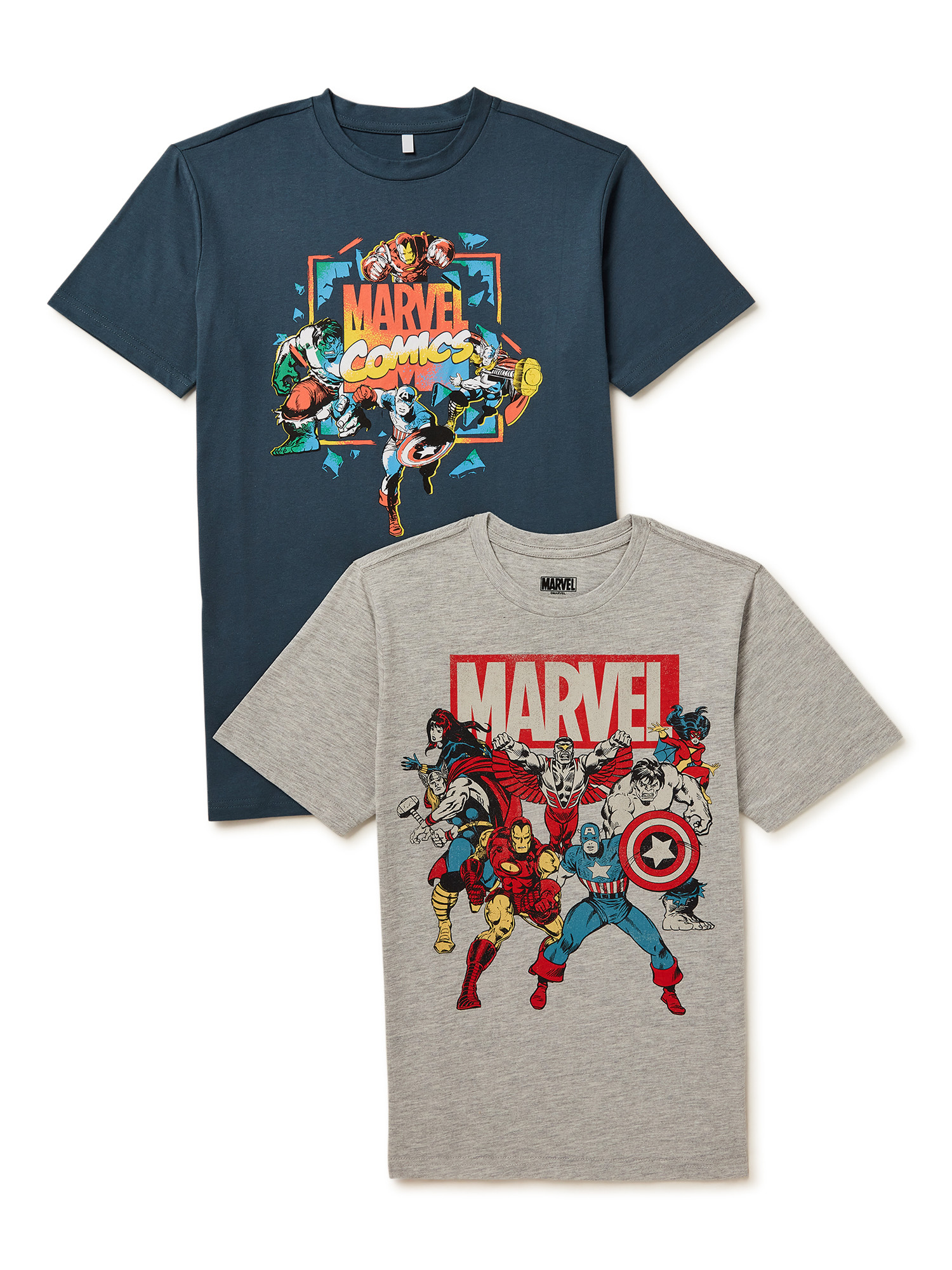 The Avengers Boys Short Sleeve Classic Comic Graphic T-Shirt, 2-Pack, Sizes XS-XXL | Walmart (US)