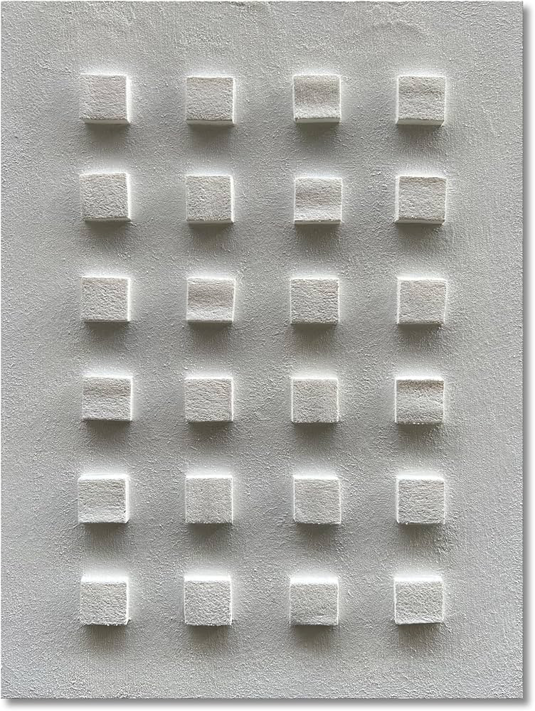 NANKAI Art Hand Painted White Thick Texture Abstract Art Oil Painting 40x28 inch Contemporary Min... | Amazon (US)