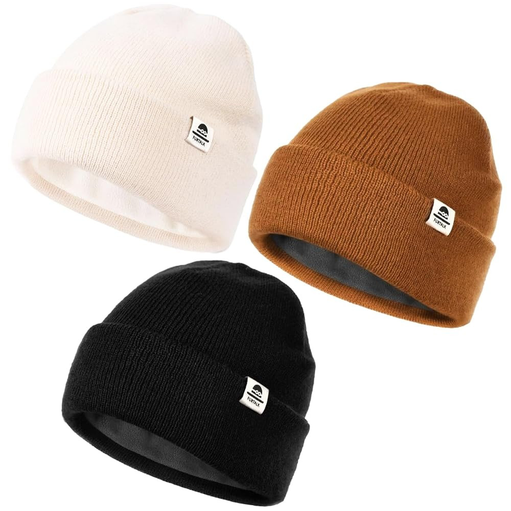FURTALK Baby Beanie Fleece Lined Toddler Winter Hat Boys Girls Knit Warm Beanies Kids Ski Hats fo... | Amazon (US)