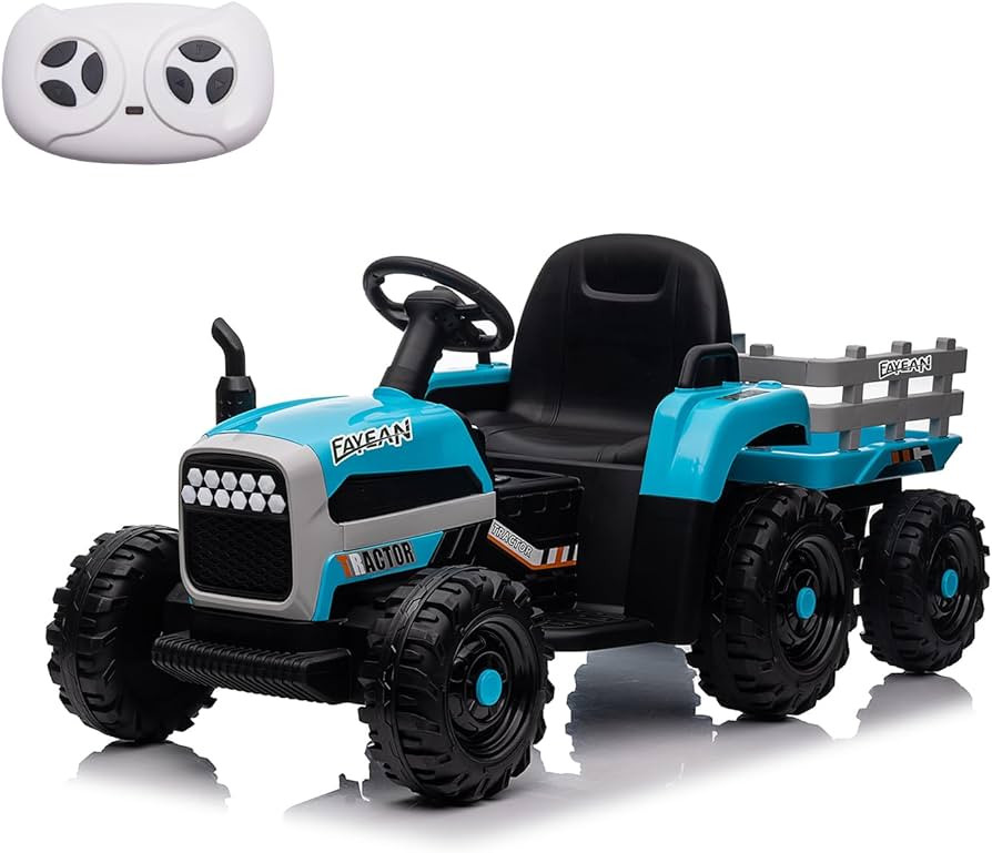Ride on Tractor with Trailer Toddler 12V Battery Powered Electric Car for Kids Remote Control, Mu... | Amazon (US)
