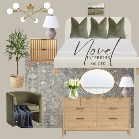 A serene bedroom with such a calming and natural palette. Sage green, soft blue and cream guarantees relaxation. AND - it’s affordable! Under 5K for all!

#LTKsalealert #LTKover40 #LTKhome