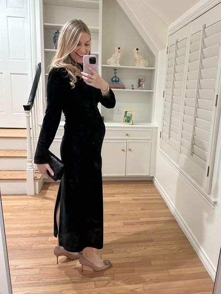 Velvet dresses that are bump friendly or party ready! These would be so cute for Valentine’s Day with pink shoes or for more fun festivities this year! Linked all similar styles because mine is from Zara last year and linked similar party shoes since I had to bust out my wedding shoes from a few years ago! 💕

#LTKbump #LTKstyletip