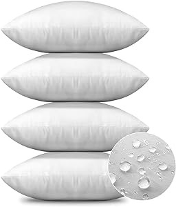 OTOSTAR Premium Outdoor Pillow Inserts 20x20 Inch Set of 4 Waterproof Throw Pillow Inserts Square... | Amazon (US)