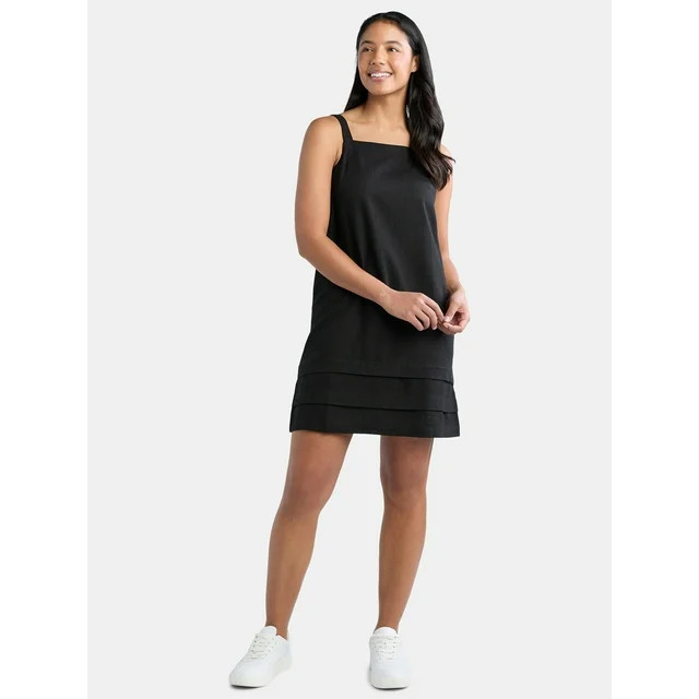 Time and Tru Women’s Linen Blend Mini Shift Dress, Sizes XS-XXXL | Walmart (US)