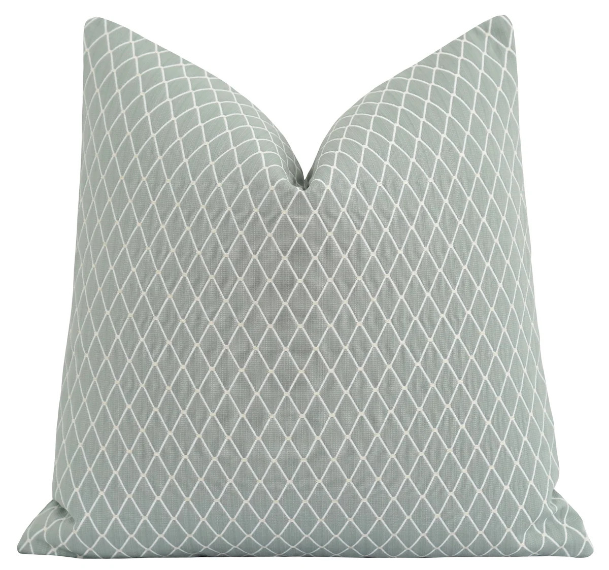 Dalhart Seafoam Green Embroidered Diamond Pillow | Land of Pillows