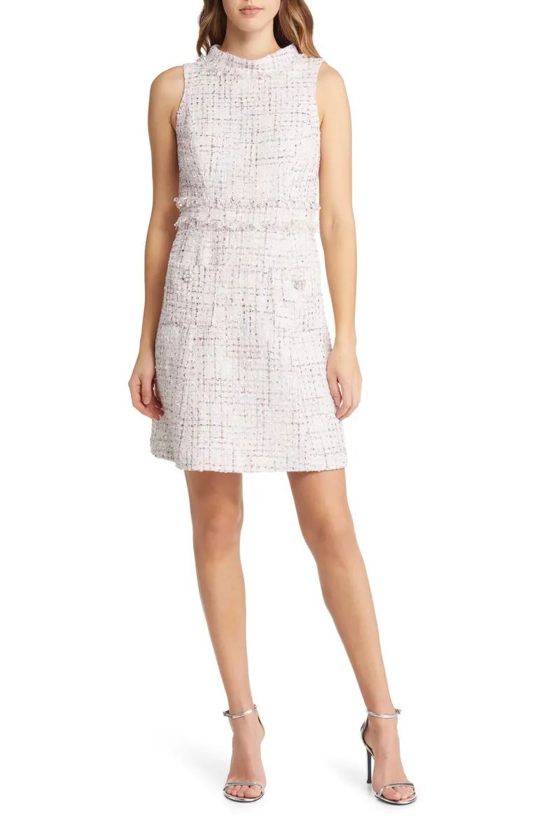 Eliza J Mock Neck Tweed Dress | Nordstrom | Nordstrom