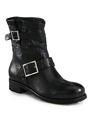 Jimmy Choo Women's Youth Biker Boots - Black - Size 35 (5) | Saks Fifth Avenue