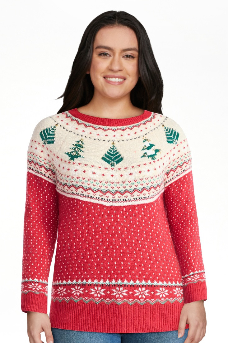 Holiday Time Women's & Women's Plus Pretty Christmas Sweater, Sizes XXS-4X | Walmart (US)