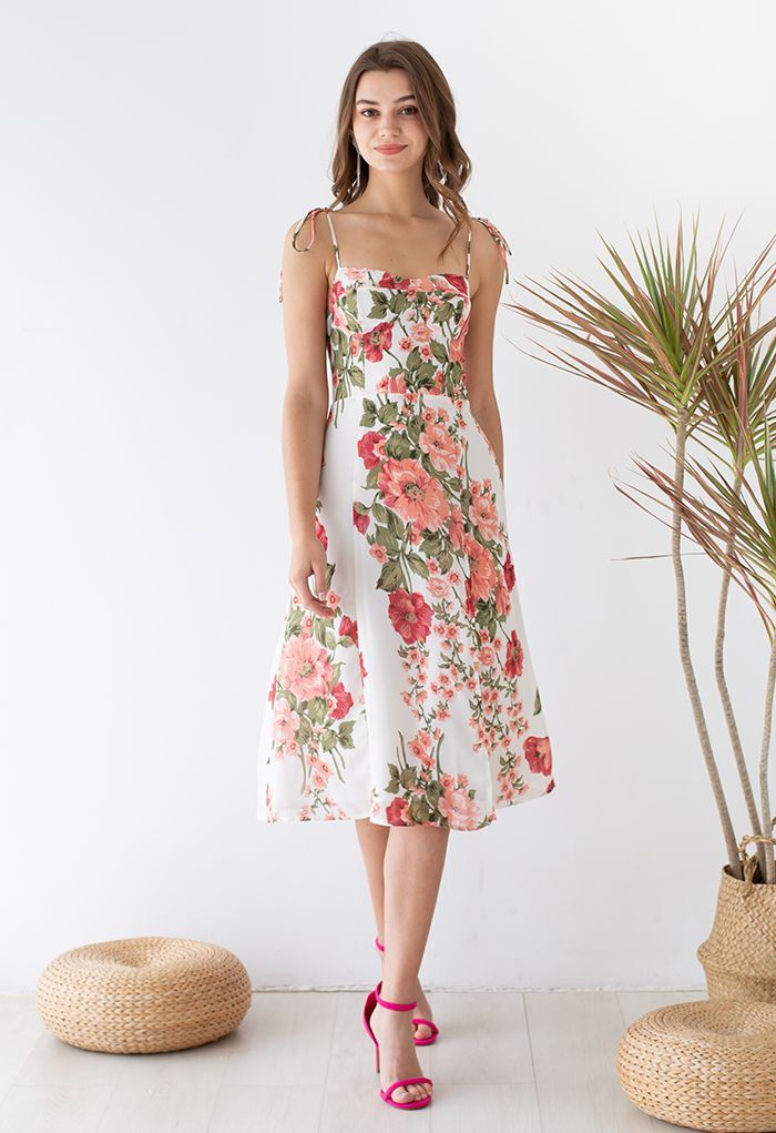 Summer Blossom Coral Floral Printed Cami Dress | Chicwish