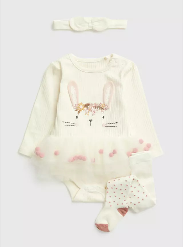 Buy Cream Bunny Tutu Bodysuit, Headband & Tights 3-6 months | Bodysuits | Tu | Tu Clothing