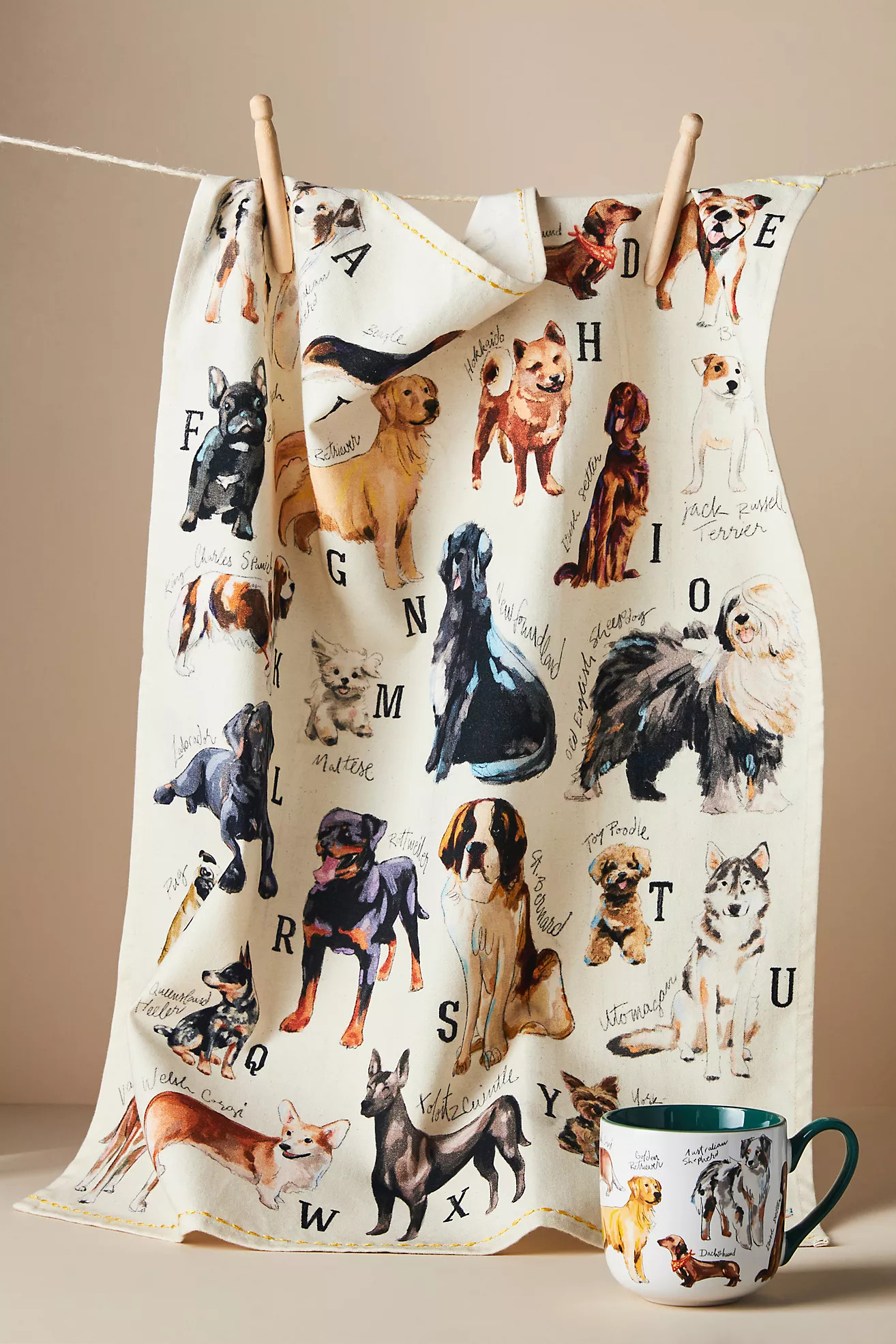 Dog Breeds A-Z Dish Towel | Anthropologie (US)