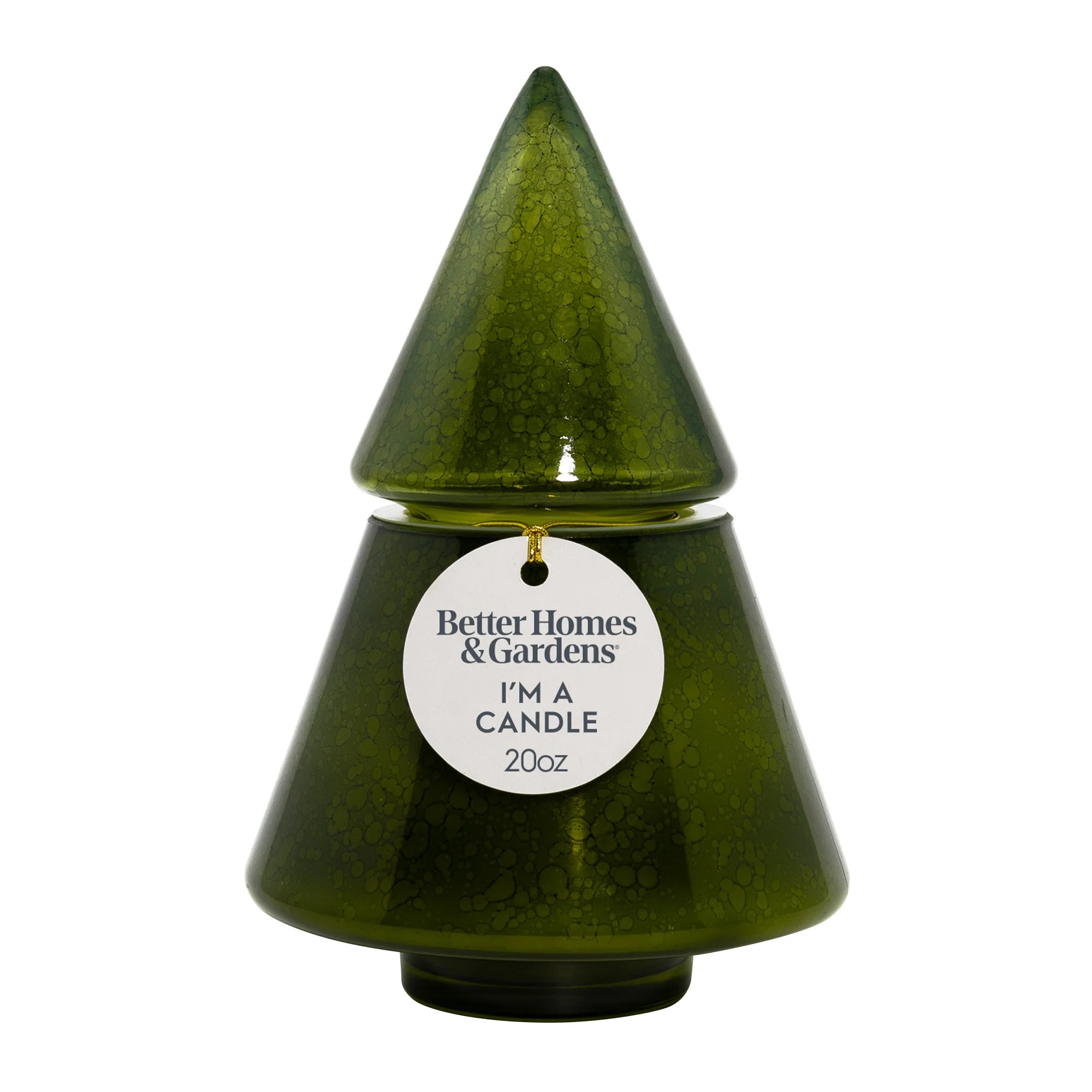 Better Homes & Gardens 2-Wick Artisanal Style Glass Christmas Tree Candle, Fresh Cut Frasier, 20 ... | Walmart (US)