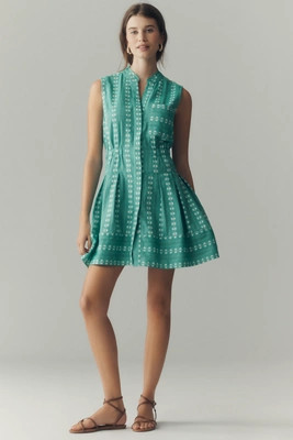 Maeve Sleeveless V-Neck Fit & Flare Shirtdress | Anthropologie (US)