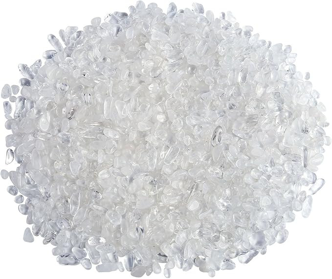 Top Plaza Natural Clear Quartz Tumbled Chips Crushed Stones Reiki Healing Quartz Crystals Irregul... | Amazon (US)