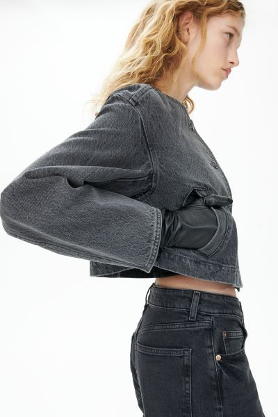 Cropped denim jacket - Denim blue - Ladies | H&M GB | H&M (UK, MY, IN, SG, PH, TW, HK)