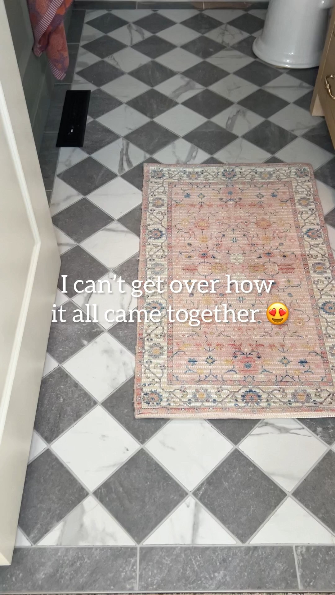 Kids bathroom is done! 

Color drench
Wall treatment 
Pole wrap
Picture frame molding
Oak vanity
American standard toilet
Lowe’s 
Checkered tile
Diamond pattern
Anthropologie
Rug
Bath towel
Bath hook
Delta faucet
Amazon shower curtain
Chrome
Champagne bronze
Cabinet hardware
Floral
Marble countertopps
Target lamp 
Rattan light
Rechargeablee

#liketkit
@liketk.it

#LTKKids #LTKFindsUnder100 #LTKHome