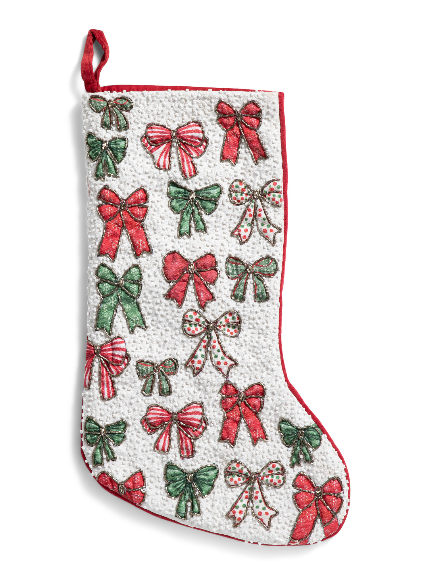 22in All Over Bows Stocking | Garlands & Trimmings | Marshalls | Marshalls